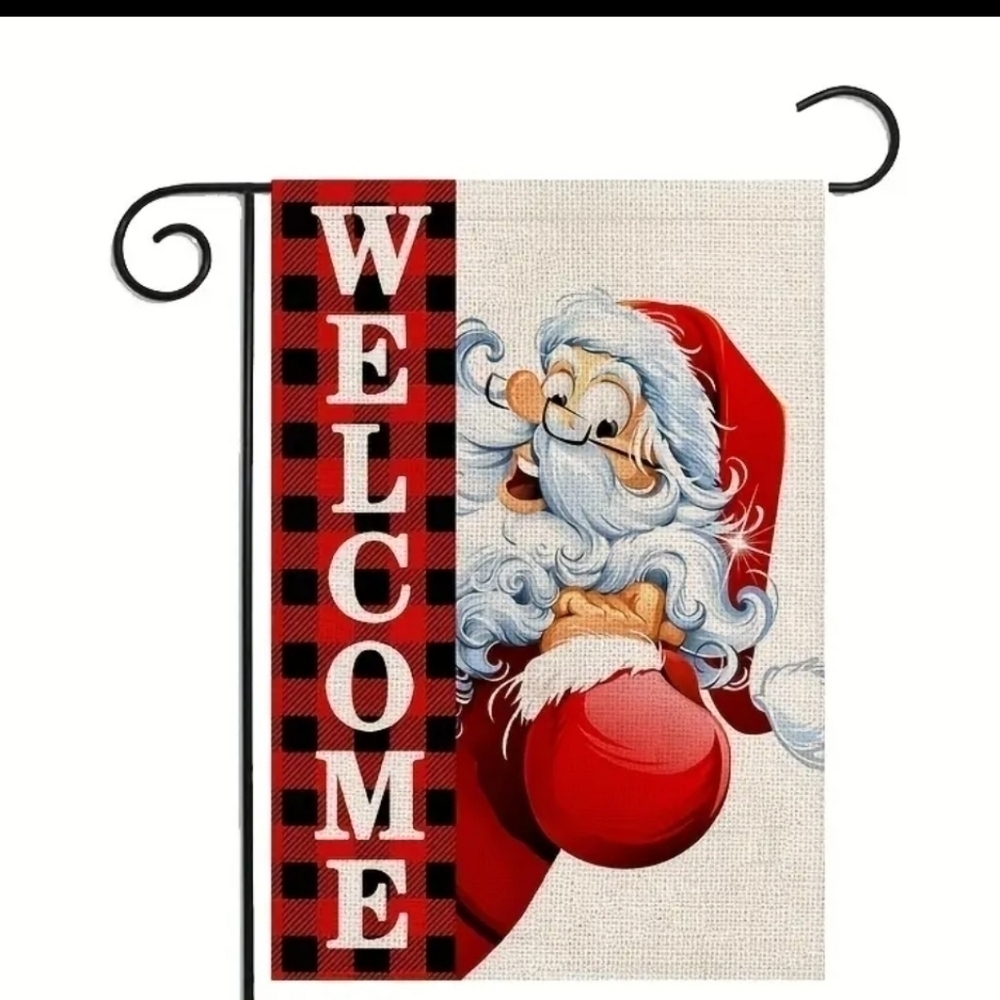 Santa Welcome Garden Flag